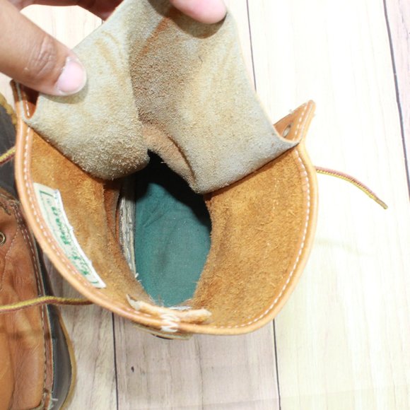 *Vintage LL Bean Brown Leather Mid Calf Insulated Duck Boot Size 7 - Picture 9 of 11